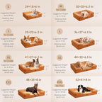 EHEYCIGA Orthopedic Dog Beds for Large Dogs, Waterproof Memory Foam Large Dog Bed with Sides, Non-Slip Bottom and Egg-Crate Foam Pet Couch Bed with Washable Removable Cover,Pumpkin Orange
