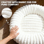 Self Warming Pet Bed, Donut Dog Bed for Large Dogs - Pet Bed with Removable Cover, Self-Heating Winter Pet Beds for Medium & Big Dogs, Egg Tart Design (L)