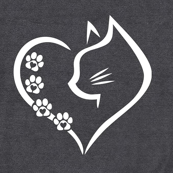 Cat Shirts for Women Cat Mom Tshirts Pet Lover Shirt Cats Paw Print Tee Tops