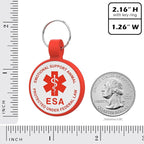 ESA Dog Tag, QR Code Dog Tag, Modifiable Free Pet Online Profile, Scannable QR Code, Scan QR Send Instant Location Alert Email, Silicone Lightweight ID Tag for Dog and Cat (Red, Regular)