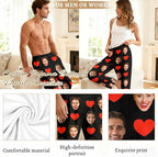 Custom Couple Pajama Pants Sock with Funny Face, Personalized PJ Anniversary Birthday Women Men Pants
