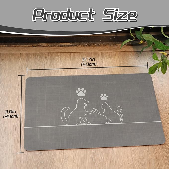 Le courant Dog Bowl Mats, Cat Feeding Mat, Non-Slip Super Absorbent,No Stains Quick Dry Dog Water Dispenser.for Messy Drinkers.Easy Clean.Dog & Cat