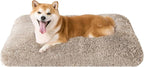 EHEYCIGA Fluffy Dog Crate Bed for Large Dogs, Plush Faux Fur Crate Pad, Calming Anti Anxiety Large Dog Bed, Washable Soft Warm Mat with Non-Slip Bottom, Taupe