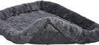 MidWest Homes for Pets QuietTime Dog Bed – Gray Faux Fur Bolster, Ultra-Soft and Machine Washable, Fits 48-Inch Crates and Carriers, for Extra-Large Breed Dogs