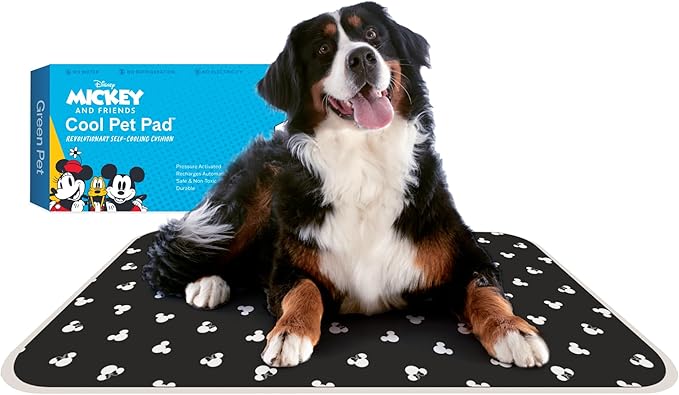 The Green Pet Shop Cool Pet Pad - Extra Large, Disney’s Mickey & Minnie Mouse - Self-Cooling, Pressure Activated Mat for Dogs & Cats from 80+ lbs - Non-Toxic Gel, No Water Needed
