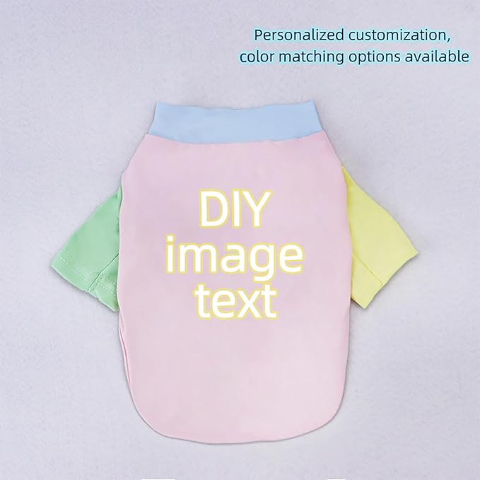 Custom Dog Shirt,Personalized Pet Apparel with Name Text Photo Image,Lightweight Breathable Puppy Kitten Cotton Vest for Small Medium Large Dogs Cats,Puppy Gift (Dopamine Pink, XX-Large)