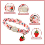 Cat Collar, 2Pack Summer Kitten Collars-Cute Lime and Strawberry Pendants-Breakaway Kitty Collars,Cat Collar with Bell, for Girl & Boy Cats