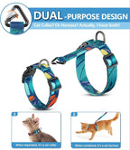 Halypet Cat Harness and Leash Set, 3-in-1 Adjustable & Lightweight, Escape-Proof, Comfortable Soft Kitten Harness for Large Cats, Safe, Easy to Wear, Outdoor Walking Travel