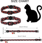Cat Collar,2 Pack Cat Collars Breakaway with Bell, DOGWONG Safety Buckle Valentine's Day Cat Collar Cute Heart for Girl Boy Cats and Small Dogs，Adjustable 7-12 Inch,Pet Supplies Accessories