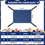 Jetec 2 Pack Cat Hammock for Cage, Catio Accessories Reversible Soft Cats Bed with Adjustable Straps and Hooks Double-Sided Linen and Fleece Hanging Hammock for Cats, Kitten(Pentagram,L)