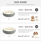 Love's cabin Round Donut Cat and Dog Cushion Bed, 25in Pet Bed for Small or Medium Dogs, Anti-Slip & Water-Resistant Bottom, Soft Durable Fabric Pet Beds, Washable Calming Cat Bed Grey Stripe