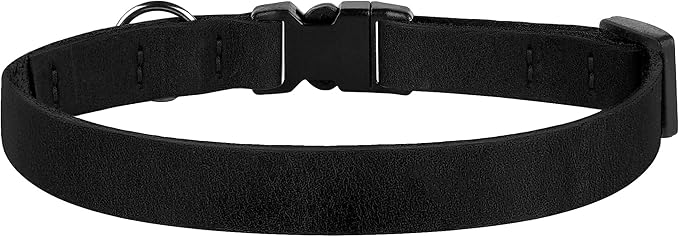 Breakaway Cat Collar Leather with Removable Bell - 13 Colors Available - Soft Adjustable Girl Boy Safety Lightweight Pet Kitten Collars Pink Brown Blue Green Red Orange Black (Black)