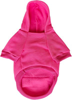 Jecikelon Winter Dog Hoodie Sweatshirts with Pockets Warm Dog Clothes for Small Dogs Chihuahua Coat Clothing Puppy Cat Custume (Rose red, Small)