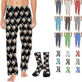 Artsadd Personalized Christmas Pajama Pants Socks for Men Custom Photo Pajama Bottoms for Men S-XXL