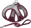 AIITLE No Pull Dog Harness and Leash Set, Christmas Step in Adjustable Dog Harness with Padded Vest for All Weather, Dog Leash with Soft Padded Handle, Easy to Put on Small and Medium Dogs Burgundy S