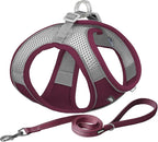 AIITLE No Pull Dog Harness and Leash Set, Christmas Step in Adjustable Dog Harness with Padded Vest for All Weather, Dog Leash with Soft Padded Handle, Easy to Put on Small and Medium Dogs Burgundy S