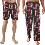 Custom Pajama Pants for Men, Personalized PJ Pants with Photos, Custom Mens Pajama Shorts, Gifts for Dad Husband