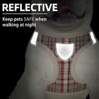 PUPTECK Adjustable Dog Harness Collar and Leash Set Step in No Pull Pet Harness for Small Medium Dogs Puppy and Cats Outdoor Walking Running, Soft Mesh Padded Reflective Vest Harnesses, Khaki L