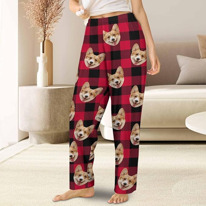 Customized Face Pajama Custom Pajama Pants with Photo for Women Mom