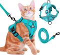 Cat Harness and Leash for Walking Soft Cat Harness Escape Proof, Adjustable Kitten Harness Cat Leash Reflective Strips Jacket, Breathable Cat Vest Harness Set for Kitten Easy to Wear Outdoor Walking