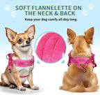 SlowTon No Pull Small Dog Harness and Leash Set, Puppy Soft Vest Harness Neck & Chest Adjustable, Reflective Lightweight Harness & Anti-Twist Pet Lead Combo for Small Medium Dogs (Fuchsia, XXS)