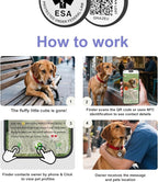ESA Dog Tag, QR Code Dog Tag, Modifiable Free Pet Online Profile, Scannable QR Code, Scan QR Send Instant Location Alert Email, Silicone Lightweight ID Tag for Dog and Cat (Black, Small)