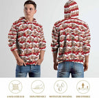 Artsadd Custom Face Unisex athletic Pockets Sweatshirt Loose Hoodie Custom Christmas Long Sleeve Sweatshirt Hooded Pullover