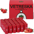 VETRESKA Strawberry Scented Dog Poop Bags, Leak Proof, Extra Thick and Large Pet Waste Bags for Dogs Walking and Cat Litter, 36 Refill Rolls, 540 Bags, Red