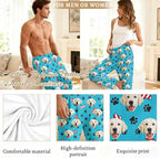 Custom Couple Pajama Pants Sock with Funny Face, Personalized PJ Anniversary Birthday Women Men Pants
