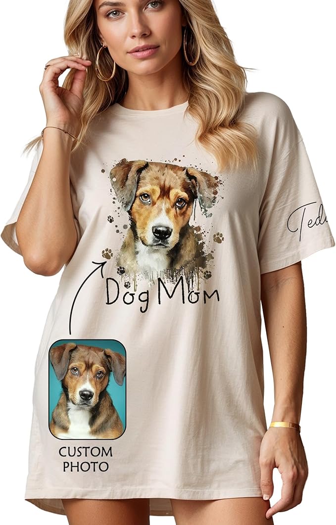 Custom Dog Mom Shirt Gifts for Women, Mother's Day Hoodie, Custom Shirt with Dog Picture for Women