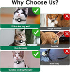 Cat GPS Tracker, Smart Cat Tracker Compatible with Apple Find My App (Only iOS), No Monthly Fee, Waterproof (White Tracker, Black Cat Collar)