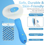 Pet Hair Removal Brush & Glove Set – Self-Cleaning Slicker Deshedding Brush and Reusable Hair Removal Glove for Dogs, Cats & Horses, Gentle Grooming Tool for Long & Short Haired Pets