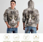 Artsadd Custom Face Unisex athletic Pockets Sweatshirt Loose Hoodie Custom Christmas Long Sleeve Sweatshirt Hooded Pullover