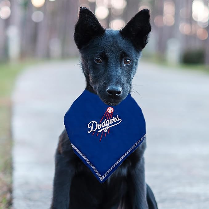 Pets First MLB Los Angeles Dodgers TIE Bandana, Large/X-Large. Dog Bandana Scarf Bib for Pet Cat Dog. The Ultimate Game-Day, Party Bandanna, Birthday Event