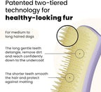 Pet Teezer Detangling Dog Grooming Brush, Dry Brush & Dog Bath Brush for Wet or Dry Fur & Light Shedding Breeds, Small, Lilac/Yellow
