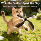 ottmat Cat Wand Toys Interactive for Indoor Cats, 4PC 4-Blade Feather Propeller Refills (Classic Mocha Brown)