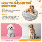 Youyole Small Washable Round Dog & Cat Bed Cover Replacement Waterproof 20 x 20 x 8 in Round Donut Bed Cover for Small Dogs Soft Gray Pet Beds Protector Sheet with Lovely Star Print for Beds Pet Couch