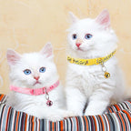 Yunsailing 24 Pcs Cat Collars with Bells for Litter Cat Puppy Soft Nylon Whelping Adjustable Reflective Kitten Collars for Newborn Pets Dogs Kitten, Assorted Colors(Cute Pattern)