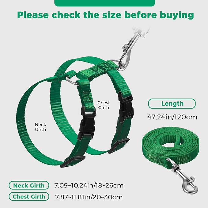 Outus 5 Pieces Adjustable Rabbit Harness and Leash Set Escape Proof Bunny Harness Vest for Pet Running Walk Jogging Bunny Cat Puppy Kitten Ferret and Other Small Pet(Lovely Color)