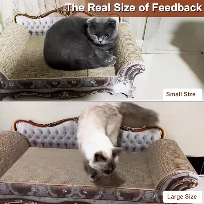 Sofa Shaped Scratching Couch,Thick Scratching Cardboard, Lounge Bed for Indoor Rest&Play, Sofa Scratcher Pad (23 "L X 12.2" W X 10.6 "H)