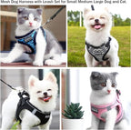Dog Harness with Leash Set, No Pull Adjustable Reflective Step-in Puppy Pet Vest Harnesses for Small Medium Large Dogs and Cats,Orange XXS