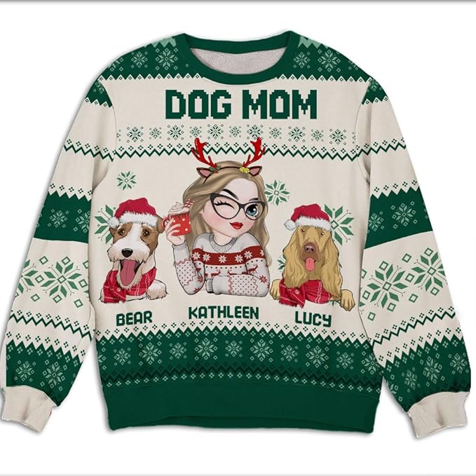Wrappiness A Girl And Her Dog Christmas Sweatshirt - Cozy Unisex Fit Custom Shirt - Cute for Women Pet Lovers