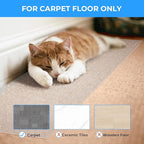 Carpet Protector for Pets Cat Scratch Carpet Protector Easy to Cut Plastic mat for Carpet Anti Scratch Under Door Mat Carpet Scratch Stopper from Cat Dog Scratching 3.6FT (Clear, 2pcs)