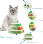 UPSKY Cat Toy Roller 3-Level Turntable Cat Toy Balls with Six Colorful Balls Interactive Kitten Fun Mental Physical Exercise Puzzle Toys