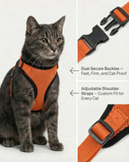 Luxelle 2 Pack Escape-Proof Cat Harness and Leash Set for Walking – Adjustable No Pull Soft Vest with Easy-Wear Buckle, Reflective Straps, Breathable Mesh – Outdoor Travel Harness for Cats & Kittens