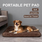 Dog Bed Mat, Reversible Dog Crate Pad with Washable Kennel Mat and Soft Foam, Flat Pet Bed for Dogs & Cats, for Crates Carriers & Travel (Dark Brown, 34" L*20" W*1.5" Th)