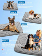 Dog Cooling Mat, Anti-Slip, Thick 3D Orthopedic Summer Pad for Dogs & Cats, Q-MAX > 0.5, Non-Toxic, Machine Washable, Chew-Resistant, Portable for Crate, Bed, Sofa, Car (Cool Grey, Large)