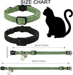Cat Collar,2 Pack Cat Collars Breakaway with Bell, DOGWONG Safety Buckle Black Cat Collar for Girl Boy Cats and Small Dogs，Adjustable 7-12 Inch,Pet Supplies Accessories
