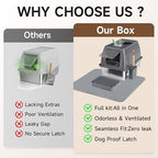 Extra Large Stainless Steel Litter Box with Lid, High Sided Enclosed Metal Cat Litter Pan, Dog Proof Front Entry Top Exit, Odor Control Easy Clean Leak Proof, Includes Mat, Scoop & Step, Grey