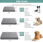 Extra Large Dog Bed Waterproof, XL Pet Beds Washable 44 inch, Orthopedic Foam Sleeping Pad with Removable Cover Reversible Anti-Slip 44"x32", Grey